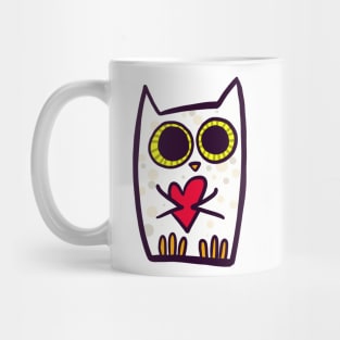 owl with heart Mug